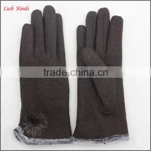 Women Top Brown Woolen Hand Gloves Spring Thin Hand Gloves thumbnail-2
