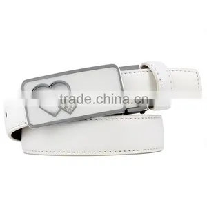 Fashion Women's Automatic Buckle Love Diamond Lady Leather Belt thumbnail-2