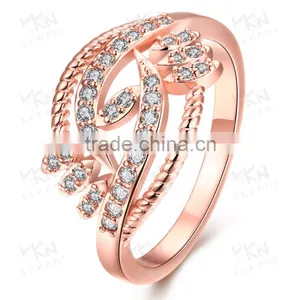 KZCR209 Brass Material Rose Gold Plated Engagement Ring thumbnail-2