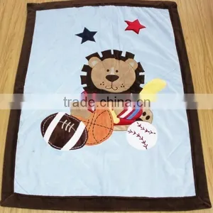 2015 New Design Applique 100% Cotton OEM Baby Fluffy Fleece Blanket thumbnail-6