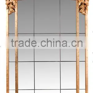 Neoclassic Living Furniture Set Wood Frame Fabric Sofa Gold Length Mirror thumbnail-5