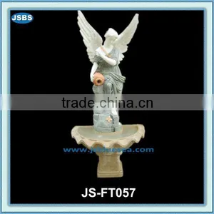White Stone Angel Water Fountain Outdoor thumbnail-2
