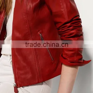 Lipstick Color Woman Women Fashion Leather Jacket thumbnail-3