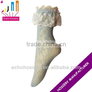 Lace Top Fishnet Ankle Socks thumbnail-1