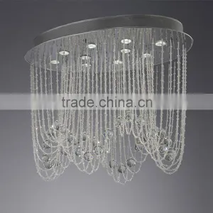 Modern Crystal Ceiling Lamp Luxury Decoration Ceiling Lamp for Living and Dining GU10 Bulbs Oval Lighting thumbnail-2