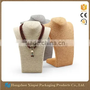 Custom High End White Hessian Jewelry Display Bust For Necklace thumbnail-1