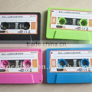 New 2.0 High Speed 4 Port Usb Hub Cassette Shaped thumbnail-1