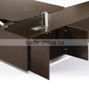 DT-12 Wooden Office Desk Stainless Steel Table Base Office Executive Desk Quality Choice thumbnail-3