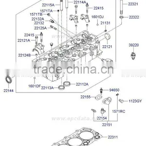 Cylinderhead is With Valves 2.5 TCI Set for Engine Diesel D4BF From Mobis Manufacture thumbnail-2