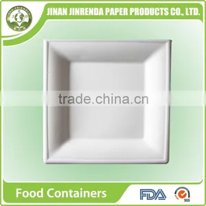 Disposable Party 6 Inch Paper Square Plates With Sugarcane thumbnail-1