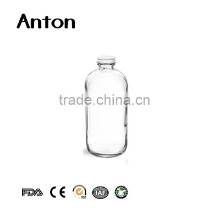 Clear Boston Round Medecine Glass Bottle for Syrup Packing thumbnail-1