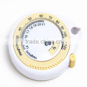Yellow White Name Brand Printing Wholesale Body Fat Healthy Mini BMI Calculator With Tape Measure thumbnail-5
