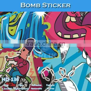 HD-136 Air Bubble Free Fictional Car Vinyl Sticker Bomb Auto Body Color Sheet thumbnail-1