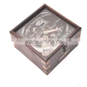 Beautiful Brass Maritime Nautical Sextant - Home Decor Sextant With Wooden Box 1035 thumbnail-5