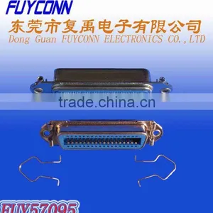 DDK Ribbon Solder Cup Contacts Female Receptacle Header Socket Centronics Connector Riveting Triangle Plate With Spring Latches thumbnail-1