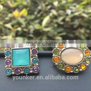 New Effect Rhinestone Acrylic Plastic Colorful Button Sewing With Shank Bulk Cheap High Quality Button Flower Center thumbnail-3