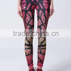 China Manufacturer Custom Sublimation Leggings Digital Printed Pants Women Running Compression Tights thumbnail-1
