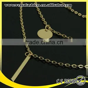 Copper Bead Long Plain Gold Necklace for Women Designs thumbnail-3