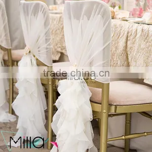 Purple Chiffon Chair Hood With Ruffles thumbnail-6