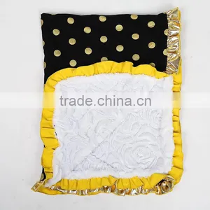Gold Dots Minky Baby Blankets Super Soft and Beyond Adorable Baby Quilt Gold Baby Blanket Quality Choice thumbnail-4