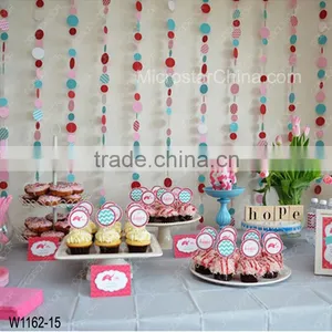 4m Paper Garland Round Banner Bunting Wedding Birthday Classroom Party Pon Decoration thumbnail-6