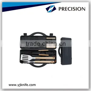 7pcs Wood Handle Barbecue Set With Plastic Storage Case thumbnail-1