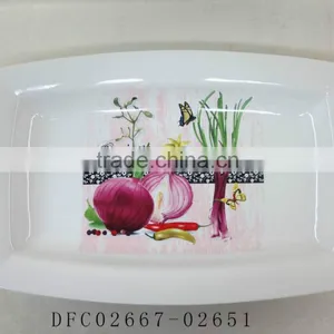 2016 New Design Ceramic Rectanguler Plate Pizza Plate Serving Dish Big Plate thumbnail-1