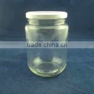 Round Glass Food Storage Jar With Cap, Rould Honey Container thumbnail-1