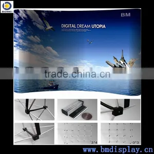 Spring Pop up Wall Display Stand, 3*3 and 3*4 Curve or Straight Pop up Stand thumbnail-3