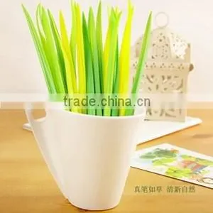 Generic Poo-leaf Forest Green Grass-blade Ballpoint Silicon Grass Pen Black Ink thumbnail-1