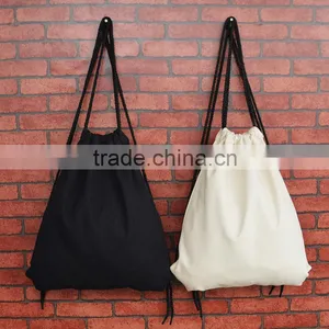 Simple Monochrome Canvas Bag Backpack thumbnail-3