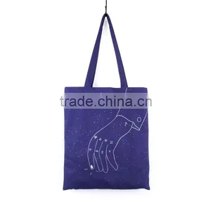 Trendy Fashion Natural Color 100% Cotton Canvas Tote Bag With Leather Handles thumbnail-2