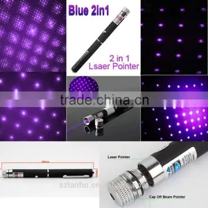 2016 Hot Sale 2In1 Laser Pointer Pen 1mW Beam Violet Blue Light thumbnail-1