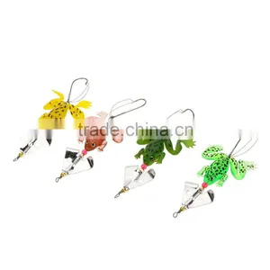 4Pcs 6.5g 11.5cm Frog Shape Soft Fishing Lures Single Fishhook Sequin Baits thumbnail-4