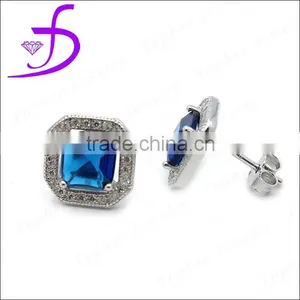 Cheap Rhodium Plating Zircon Inlay 925 Silver Funky Stud Earring thumbnail-1