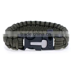 2016 New Design Handwoven Survival Paracute Bracelet With Flint and Whistle thumbnail-6