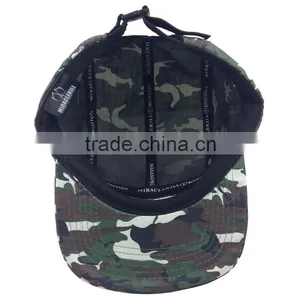 Custom Embroidered Patch Flat Brim Army Running Cap With Two Metal Eyelets thumbnail-5