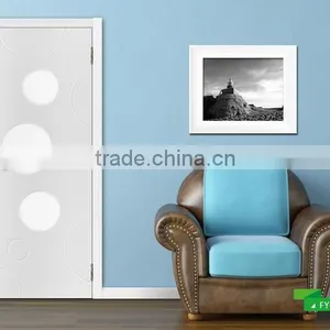 Rogenilan Modern Wood Door Design Tempered Frosted Glass Office Door thumbnail-1