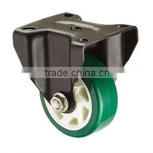 High Qualtiy Heavy-medium Duty Diamond Polyurethane Top Plate Rigid Casters thumbnail-1