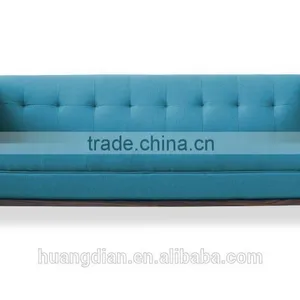 Foshan Custom Made Furniture Blue Fabric Upholstery Wood Structure 3 Seater Living Room Sofa thumbnail-1