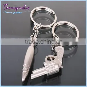 Lovers Keychain Souvenir Gun and Bullet Metal Key Ring thumbnail-1