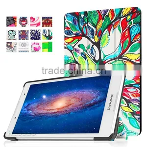 Colorful Pattern Mobile Phone Case Slim Flip Leather Cover For Lenovo Tab2 A8-50 thumbnail-1