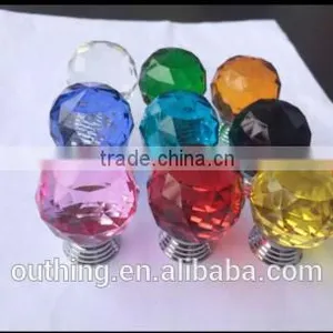 Decorative Zinc Alloy Base Wooden Kitchen Cabinet Crystal Knob thumbnail-5
