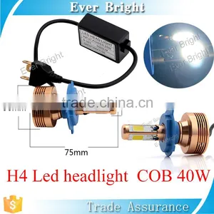 4800LM 40W 360 Light COB h4 Led Headlight 12V dc 2pcs Led Bulbs for Car Light Lamp Led h4 thumbnail-1