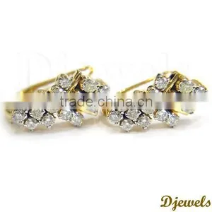 Diamond Gold Earrings, Gold Earrings, Earring Jewellery thumbnail-1