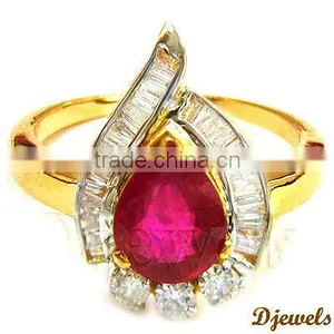 Diamond Jewellery Gold Rings,Ruby Diamond Rings,Valentine Rings thumbnail-1