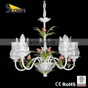 Antique 5 Lights Wrought Iron Frame Paint Vintage Strawberry Bedroom Lighting thumbnail-1