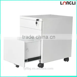 3 Drawers Movable Steel Filing Cabinet , Office Desk Under Mobile Pedstal thumbnail-6