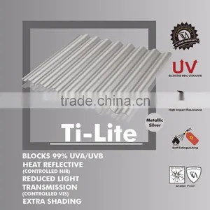 Taiwan Made Opaque Silver Polycarbonate Corrugated ROMA Sheet (Ti-Lite Metallic Silver ROMA) thumbnail-1