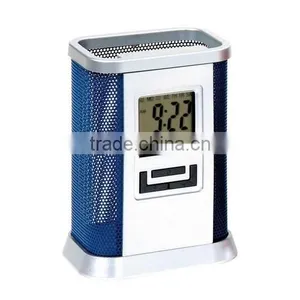 Popular Digial Plastic Table Clock With Pen Holder thumbnail-2
